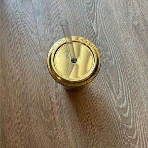 Starbucks 2014 Gold 16oz cup with straw